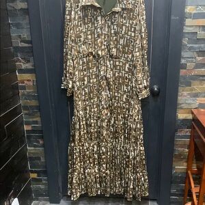 Geometric Print Maxi Dress NWOT